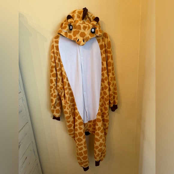 Giraffe Kigurumi Adult Small Animal Onsie Pajamas PJs Romper Jumpsuit EUC - Picture 2 of 4